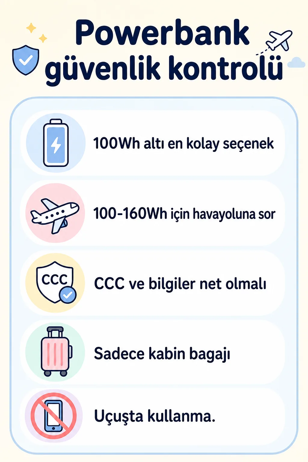 Çin iç hat uçuşlarında limitler, işaretler, kabin bagajı ve uçuşta kullanım kartı