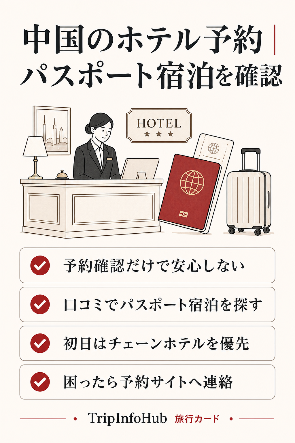 外国人が中国のホテルを予約する前に、パスポート宿泊を確認する