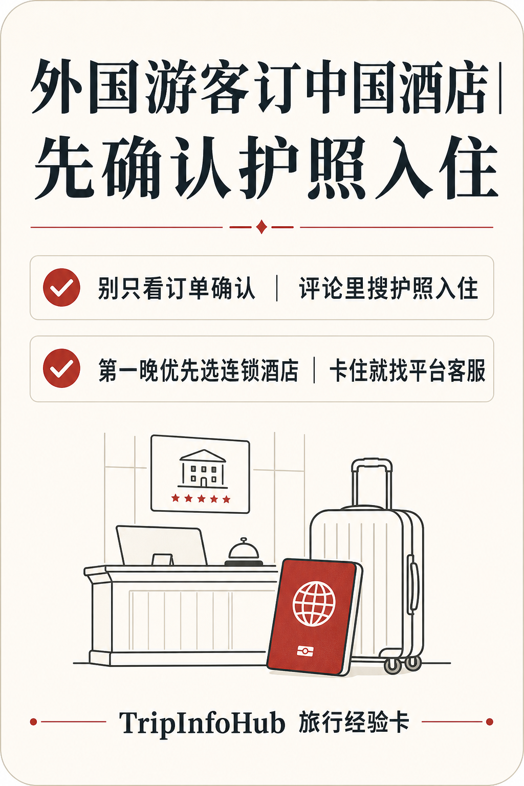 外国游客订中国酒店，先确认护照入住